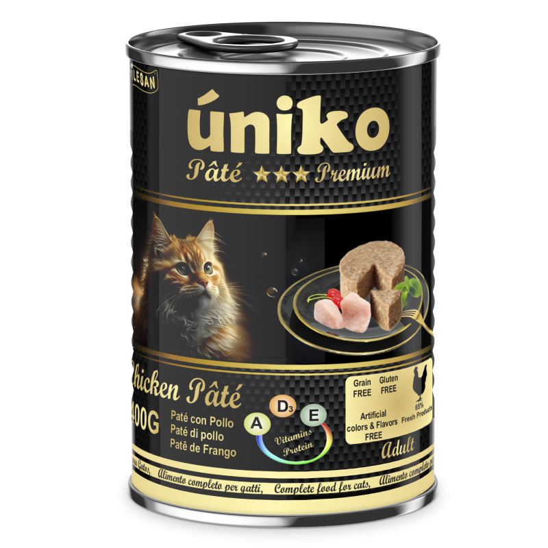 LATA PATE GATO UNIKO 400GR.
