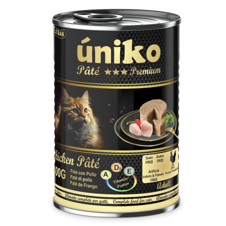 LATA PATE GATO UNIKO 400GR.